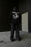 Heaven Baskılı Siyah Oversize Zipper  Hoodie SW1105