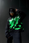 Heaven Graffiti Baskılı Siyah Oversize Sweatshirt SW1051