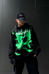 Heaven Graffiti Baskılı Siyah Oversize Sweatshirt SW1051