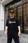 Homme Baskılı Siyah Oversize Tshirt T677