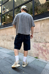 Homme Skull Baskılı Acid Wash Oversize Tshirt T808