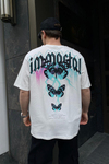 İmmortal Butterfly Baskılı Krem Oversize Tshirt T602