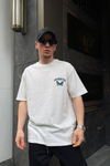 İmmortal Butterfly Baskılı Krem Oversize Tshirt T602