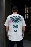 İmmortal Butterfly Baskılı Krem Oversize Tshirt T602