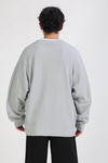 İnce Waffle Kumaş Krem Oversize Sweatshirt