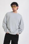 İnce Waffle Kumaş Krem Oversize Sweatshirt