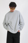 İnce Waffle Kumaş Krem Oversize Sweatshirt