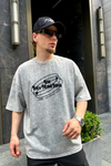 Invitation Nakışlı Acid Wash Premium Oversize Tshirt T766