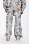 Jr Camo Collection Desenli Mavi Baggy Jean Pantolon