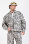 Jr Camo Desenli Yeşil Oversize Jean Ceket