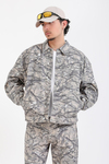 Jr Camo Desenli Yeşil Oversize Jean Ceket