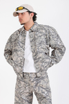 Jr Camo Desenli Yeşil Oversize Jean Ceket