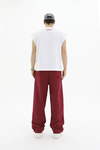 JR Diagonal Kumaş Bordo Baggy Eşofman