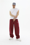 JR Diagonal Kumaş Bordo Baggy Eşofman