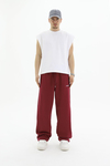 JR Diagonal Kumaş Bordo Baggy Eşofman