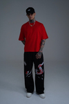 JR Kırmızı Boxy Fit Basic Oversize Tshirt