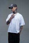 JR Logo Beyaz Boxy Fit Oversize Tshirt