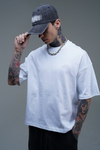 JR Logo Beyaz Boxy Fit Oversize Tshirt