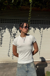 Jr Logo Beyaz Fitilli Fit Tshirt