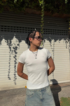 Jr Logo Beyaz Fitilli Fit Tshirt