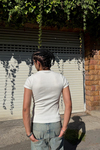 Jr Logo Beyaz Fitilli Fit Tshirt