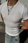 Jr Logo Beyaz Fitilli Fit Tshirt