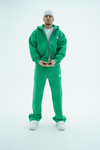Jr Logo Boxy Kalıp Benetton Yeşil Oversize Zipper Sweatshirt