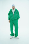 Jr Logo Boxy Kalıp Benetton Yeşil Oversize Zipper Sweatshirt