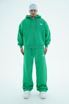 Jr Logo Boxy Kalıp Benetton Yeşil Oversize Zipper Sweatshirt