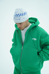 Jr Logo Boxy Kalıp Benetton Yeşil Oversize Zipper Sweatshirt