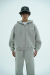 Jr Logo Boxy Kalıp Füme Oversize Zipper Sweatshirt