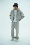 Jr Logo Boxy Kalıp Füme Oversize Zipper Sweatshirt