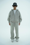 Jr Logo Boxy Kalıp Füme Oversize Zipper Sweatshirt