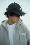 Jr Logo Boxy Kalıp Füme Oversize Zipper Sweatshirt