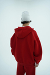 Jr Logo Boxy Kalıp Kırmızı Oversize Zipper Sweatshirt