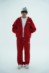 Jr Logo Boxy Kalıp Kırmızı Oversize Zipper Sweatshirt