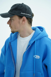 Jr Logo Boxy Kalıp Mavi Oversize Zipper Sweatshirt