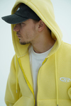Jr Logo Boxy Kalıp Sarı Oversize Zipper Sweatshirt