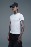 JR Logo Fitilli Kumaş Beyaz Slim fit Tshirt