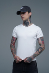 JR Logo Fitilli Kumaş Beyaz Slim fit Tshirt