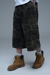 JR Logo Nakışlı Camo Desenli Baggy Şort