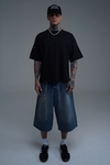 JR Logo Siyah Boxy Fit Oversize Tshirt