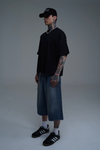 JR Logo Siyah Boxy Fit Oversize Tshirt