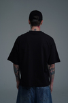 JR Logo Siyah Boxy Fit Oversize Tshirt