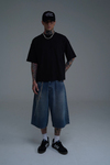JR Logo Siyah Boxy Fit Oversize Tshirt
