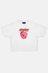 JR Lollipop Baskılı Beyaz Boxy Oversize Tshirt
