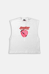 JR Lollipop Baskılı Boxy Fit Kolsuz Beyaz Tshirt