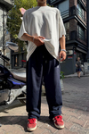 JR Nakışlı Lacivert Baggy Fit Eşofman ESF567