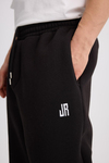 JR Nakışlı Siyah Baggy Fit Eşofman ESF566