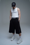 JR Nakışlı Siyah Jogger Baggy Şort